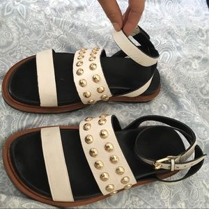 Coach leather studded sandals